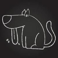Panting Dog Chalk Drawing vector