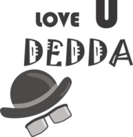 Illustration template for loving daddy with hat and glasses png