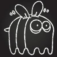 Ghost Bee Chalk Drawing vector