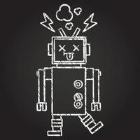 Robot Chalk Drawing vector