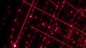 particule de néon rougeoyante se déplaçant dans l'espace, fond abstrait de technologie de particules rougeoyantes, particule scintillante colorée rougeoyante se déplaçant dans l'espace extra-atmosphérique video