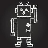 dibujo de tiza de robot vector