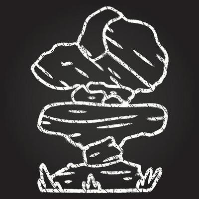Stacked Rocks Chalk Drawing