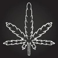 Marijuana Leaf Chalk Drawing vector