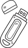 dibujado a mano ilustración de unidad flash usb png