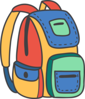 Hand Drawn backpack for students illustration png