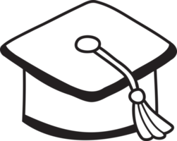 illustration de bonnet de graduation mignon dessiné à la main png