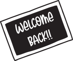 welcome back lettering on chalkboard illustration png