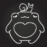 Cute Frog Chalk Drawing vector
