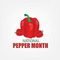 Vector Illustration of National Pepper Month. Simple and Elegant Design