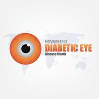 Vector Illustration. Diabetes Eye Disease Month. Simple and elegant design