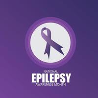 noviembre es el mes nacional de concientización sobre la epilepsia vectorial. cartel, tarjeta, pancarta, diseño de fondo. diseño simple y elegante vector