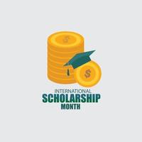 Vector Illustration of National Scholarship Month. Simple and elegant design