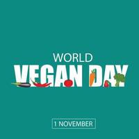 World Vegan Day Vector. Simple and Elegant Design vector