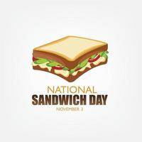 Vector Illustration of National Sandwich Day. Simple and Elegant Design