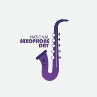 Vector Illustration National Saxophone Day. Icon Saxophone. Design Simple and Elegant