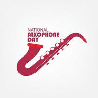 ilustración vectorial día nacional del saxofón. icono de saxofón. diseño simple y elegante vector