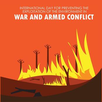Vector International Day for Preventing the Exploitation of the Environment in War and Armed Conflict. Simple and Elegant Design
