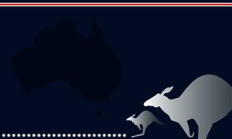 National Kangaroo Awareness Day Background with Silhouette of Kangaroo, Australia Country and Copy Space Area. Suitable to place on content with that theme. vector