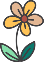 hand- getrokken schattig bloemen illustratie png