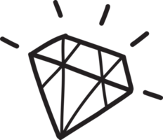 Hand Drawn cute diamond illustration png