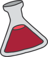 illustration de bouteille de laboratoire triangulaire dessinée à la main png