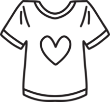 camisa desenhada de mão com ilustração de coração png