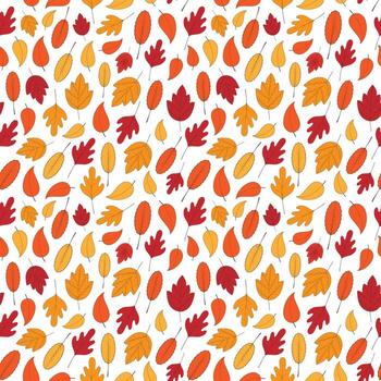 Abstract vector Autumn leaves seamless pattern background