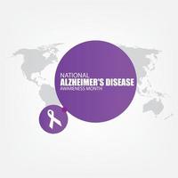 vector mes nacional de concientización sobre la enfermedad de alzheimer. diseño simple y elegante