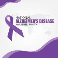 vector mes nacional de concientización sobre la enfermedad de alzheimer. diseño simple y elegante