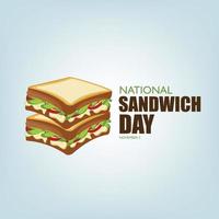 ilustración vectorial del día nacional del sándwich. diseño simple y elegante vector