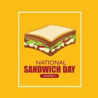 ilustración vectorial del día nacional del sándwich. diseño simple y elegante vector