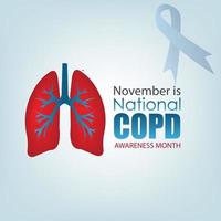 Vector illustration of Chronic Obstructive Pulmonary Disease Awareness Month COPD. Simple and Elegant Design