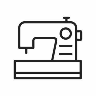 Sewing machine outline icon, Stock vector