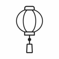 chinese lampion outline icon vector