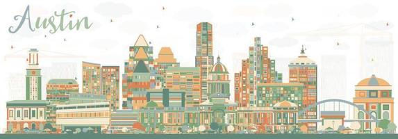 Abstract Austin Skyline with Color Buildings. vector