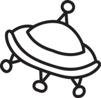 Hand Drawn ufo illustration png