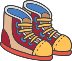 illustration de chaussures de randonnée dessinées à la main png