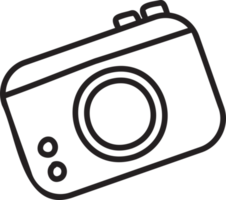 Hand Drawn vintage camera illustration png