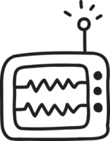 Hand Drawn vintage television illustration png