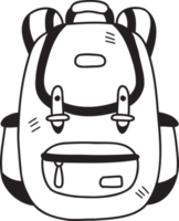 Hand Drawn backpack for students illustration png