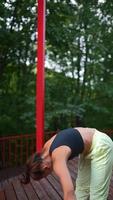 vrouw beoefenen yoga in de natuur video