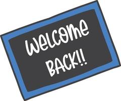 welcome back lettering on chalkboard illustration vector