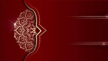 red luxury background, with rotating mandala ornament video