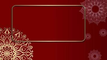 luxury red background, with rotating mandala frames and ornaments video