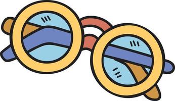 Hand Drawn round glasses illustration vector