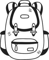 Hand Drawn backpack for students illustration vector