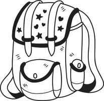 Hand Drawn backpack for students illustration vector