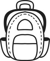 Hand Drawn backpack for students illustration vector