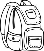 Hand Drawn backpack for students illustration vector